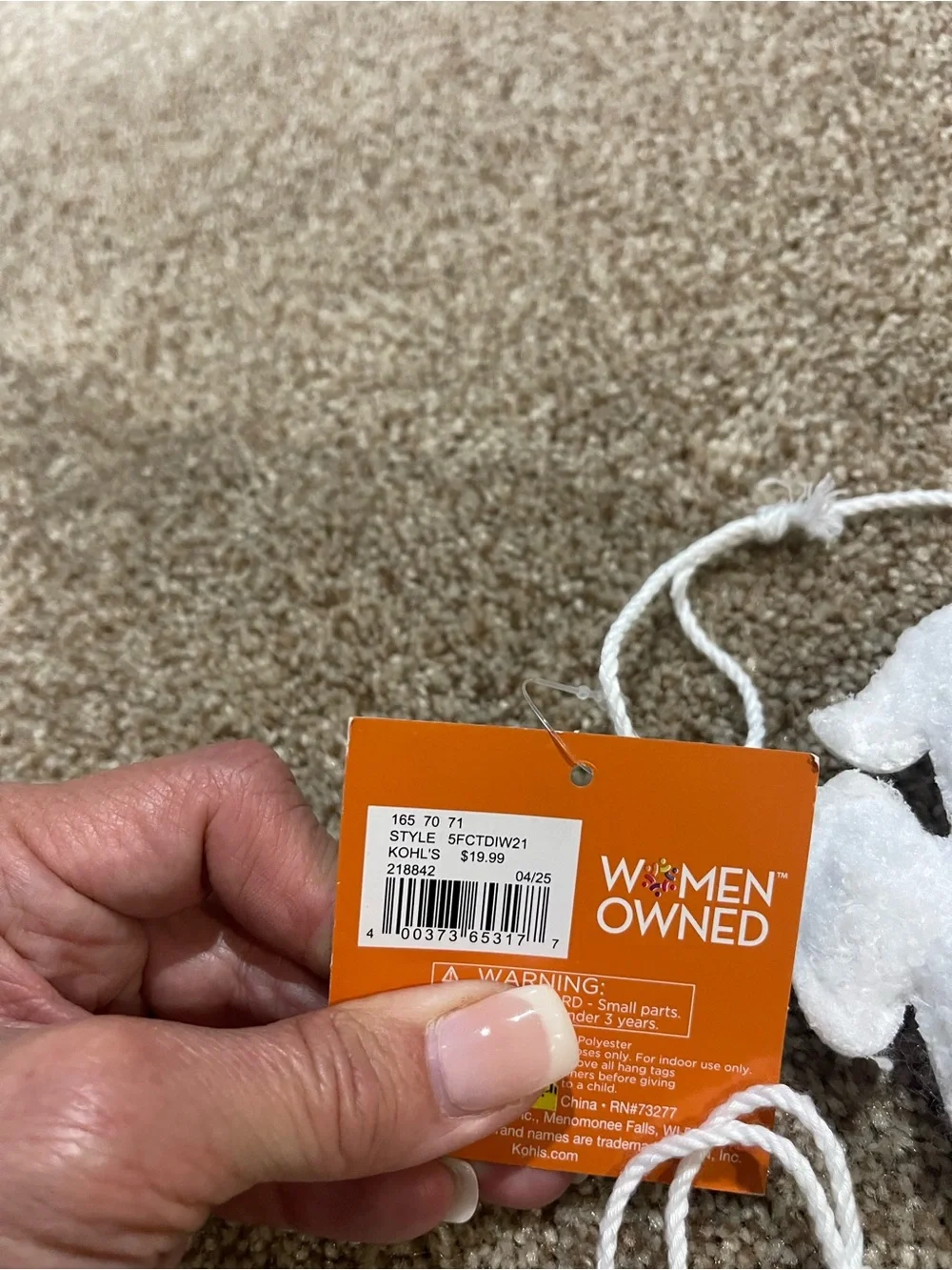 Holiday halloween White Ghost and Silver Pumpkin Garland new kohls